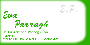 eva parragh business card